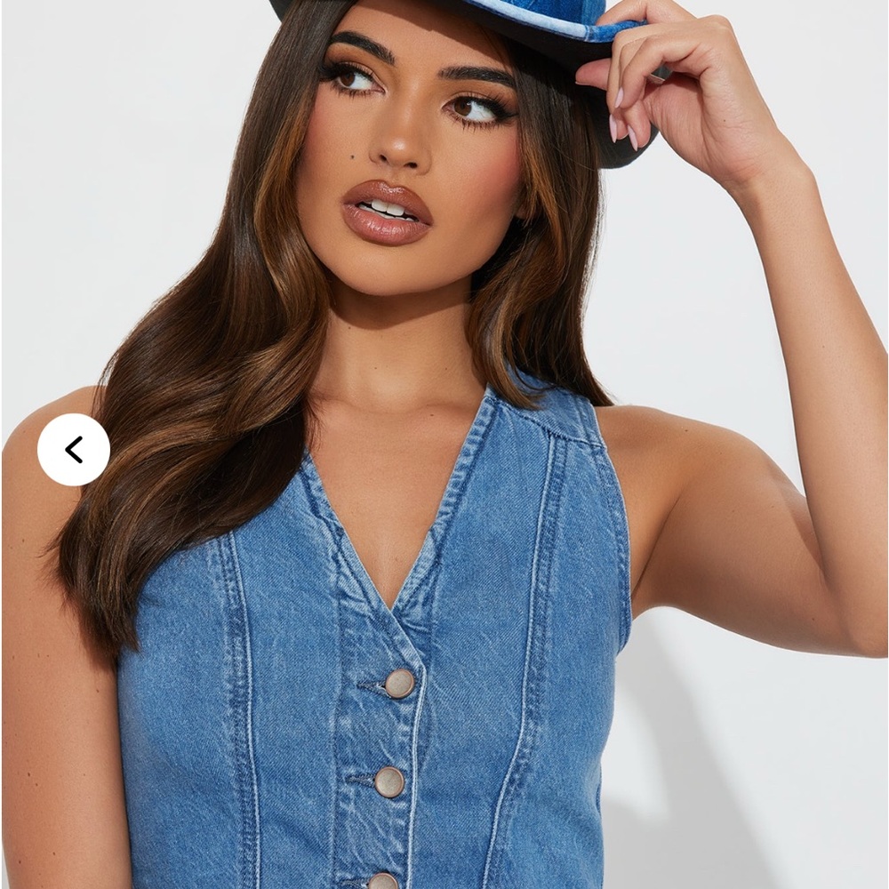 Blue Denim Patchwork Hat - image 2